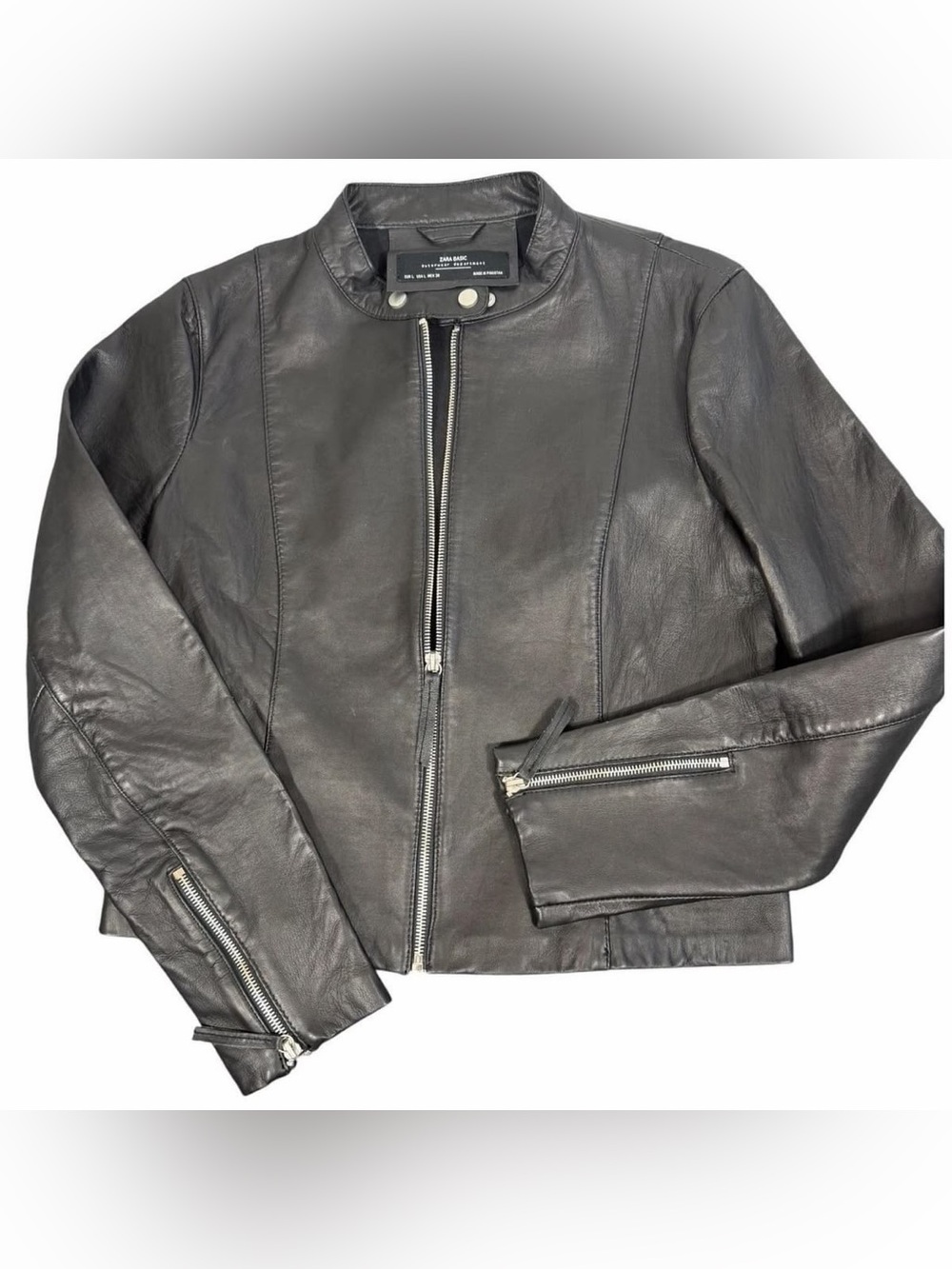 Zara Basic Leather Jacket Size XL -NWT